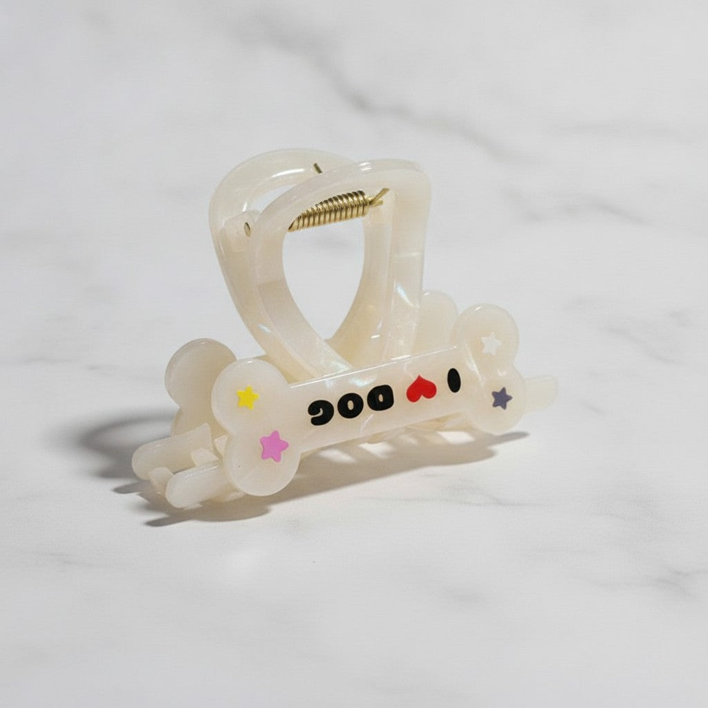 Clear Butterfly Hair Claw With Colorful Stars – hair accessories (view 3)