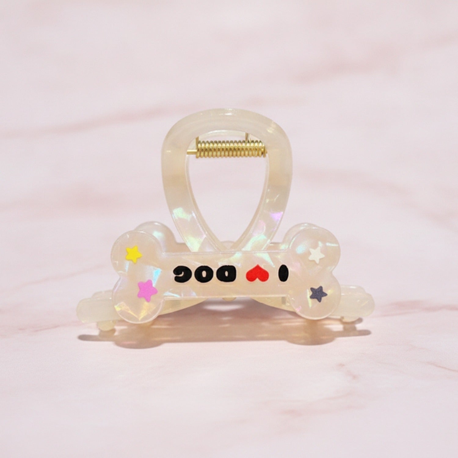 Clear Butterfly Hair Claw With Colorful Stars
