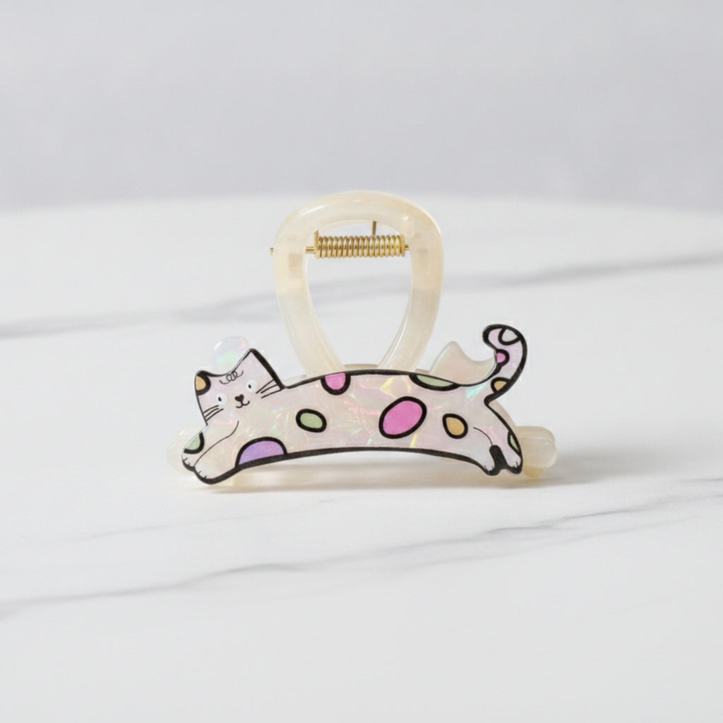 Colorful Spotted Cat Hair Claw Clip – hair accessories (view 2)