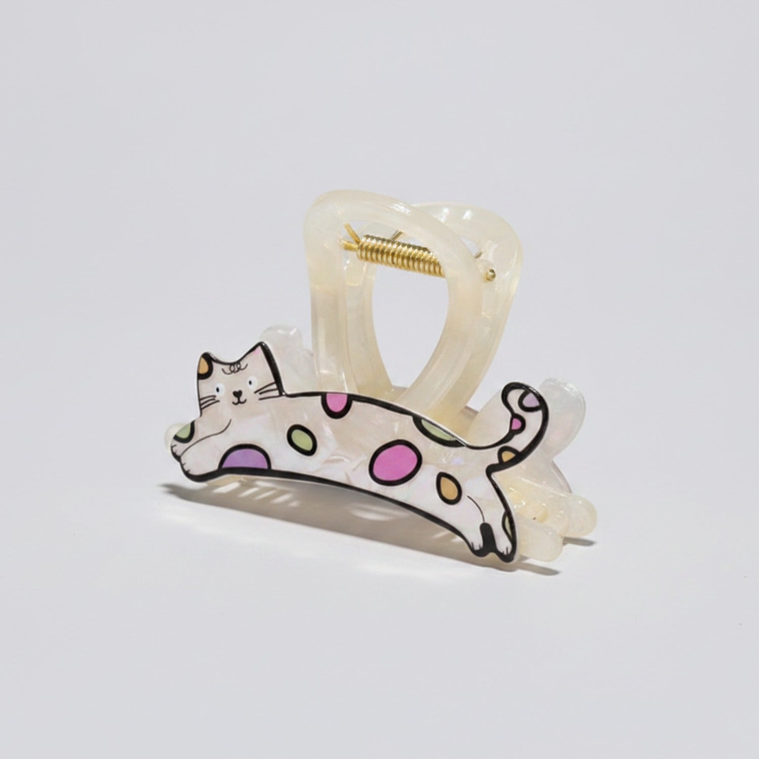 Colorful Spotted Cat Hair Claw Clip