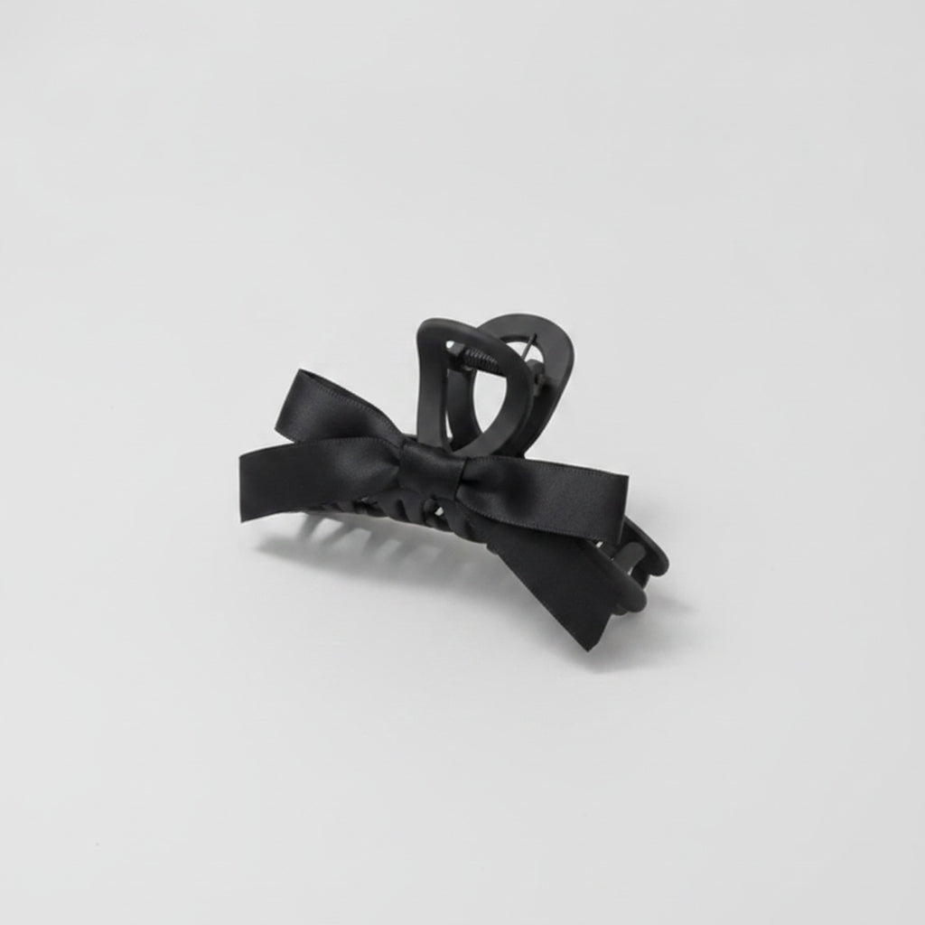 Black Ribbon Bow Hair Claw Clip – hair accessories (view 1)
