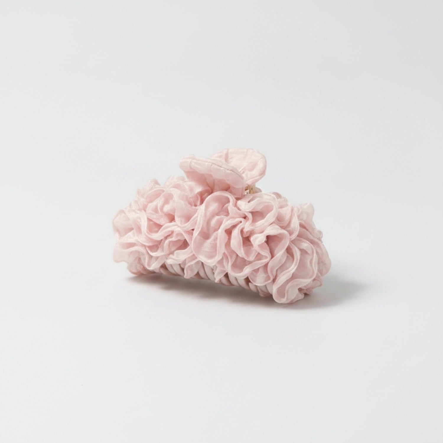 Ruched Pink Chiffon Hair Claw
