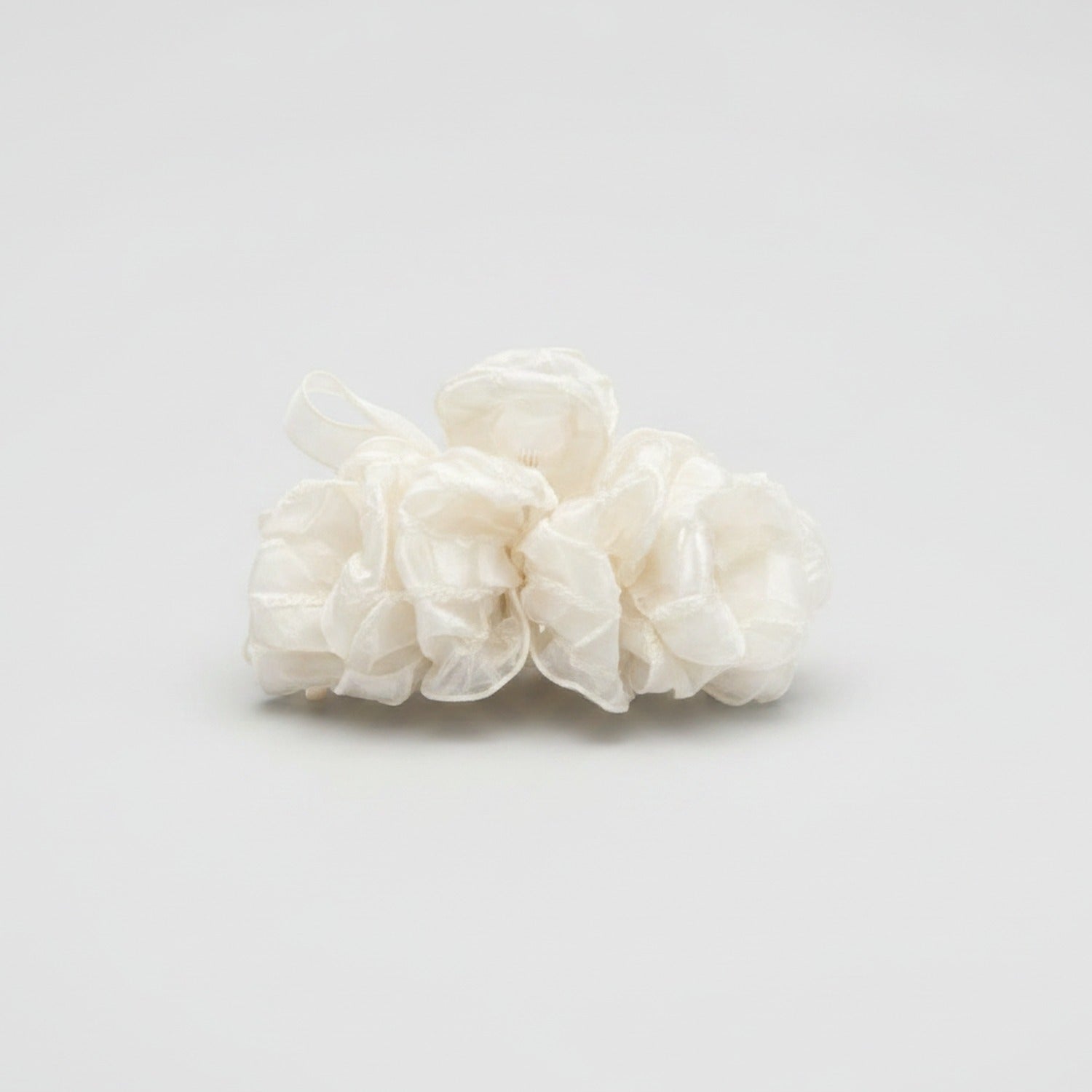 Cream Floral Ruffle Hair Claw Clip