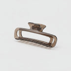 Tortoiseshell Rectangular Hair Claw Clip - Glossy Tea Brown Rectangle Jaw Clip