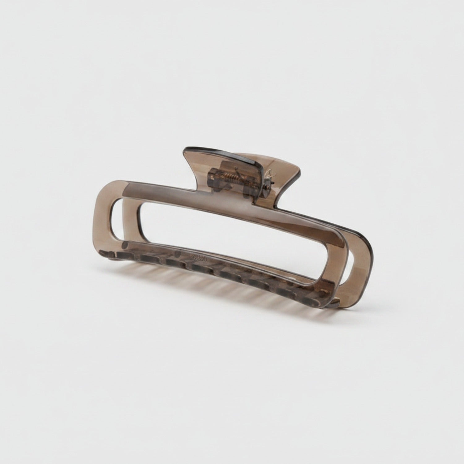 Tortoiseshell Rectangular Hair Claw Clip - Glossy Tea Brown Rectangle Jaw Clip
