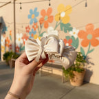 Velvet Bow Hair Claw Clip - Beige Butterfly Claw Clip – hair accessories (view 2)