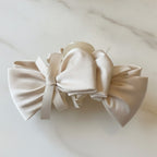 Velvet Bow Hair Claw Clip - Beige Butterfly Claw Clip
