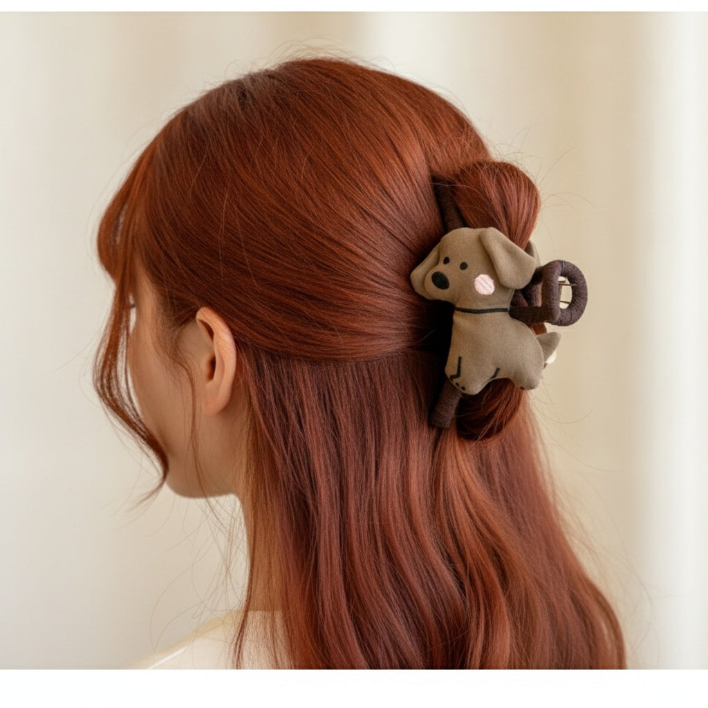 Cute Dog Knit Hair Claw Clip – hair accessories (view 2)