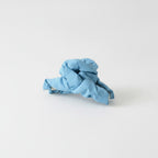 Satin Hair Claw With Bow - Blue Cloud Claw Clip