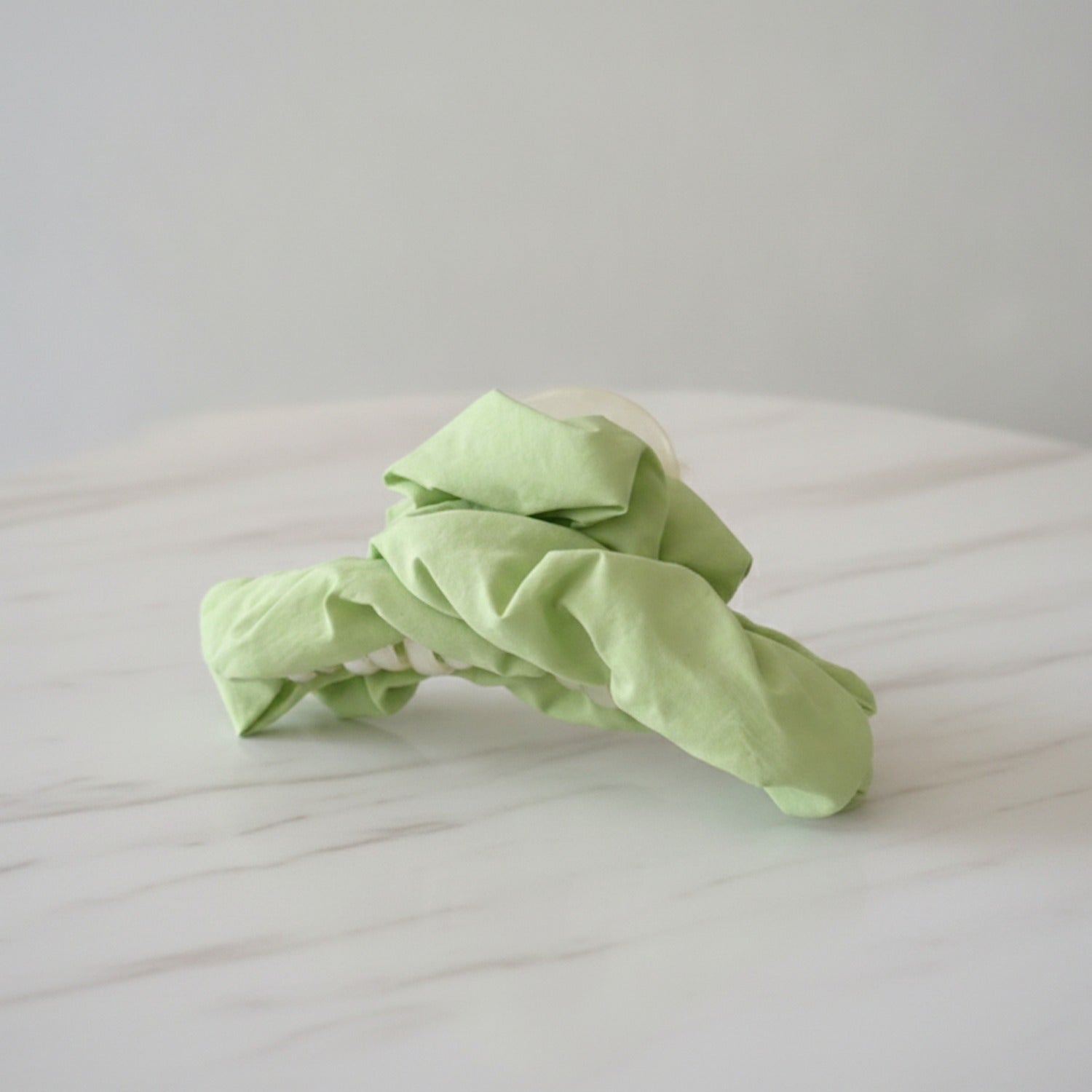 Satin Hair Claw With Bow - Green Cloud Hair Clip