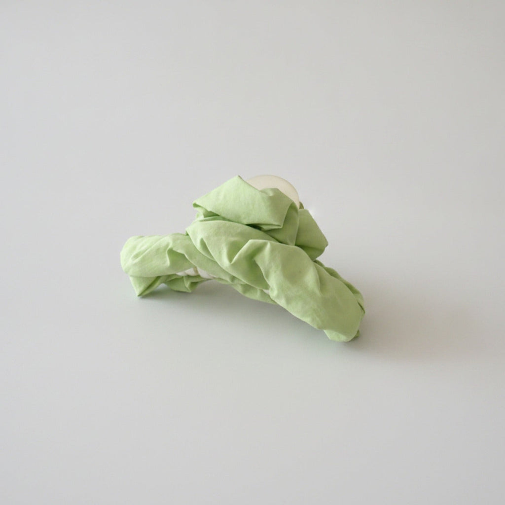 Satin Hair Claw With Bow - Green Cloud Hair Clip