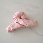 Satin Hair Claw With Bow - Pink Cloud Claw Clip