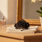 Black Mesh Flower Hair Claw Pearl Charm – hair accessories (view 2)