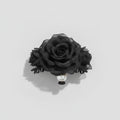 Black Mesh Flower Hair Claw Pearl Charm – hair accessories (view 1)