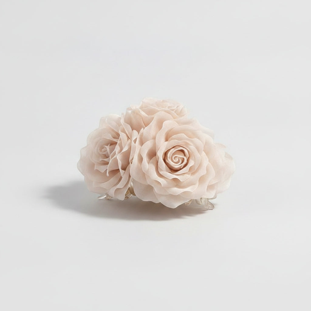 Blush Rose Flower Hair Claw Clip – hair accessories (view 1)
