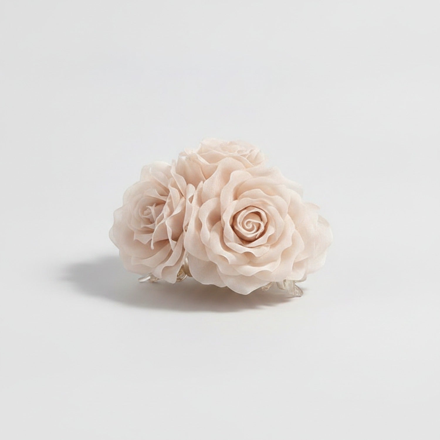 Blush Rose Flower Hair Claw Clip