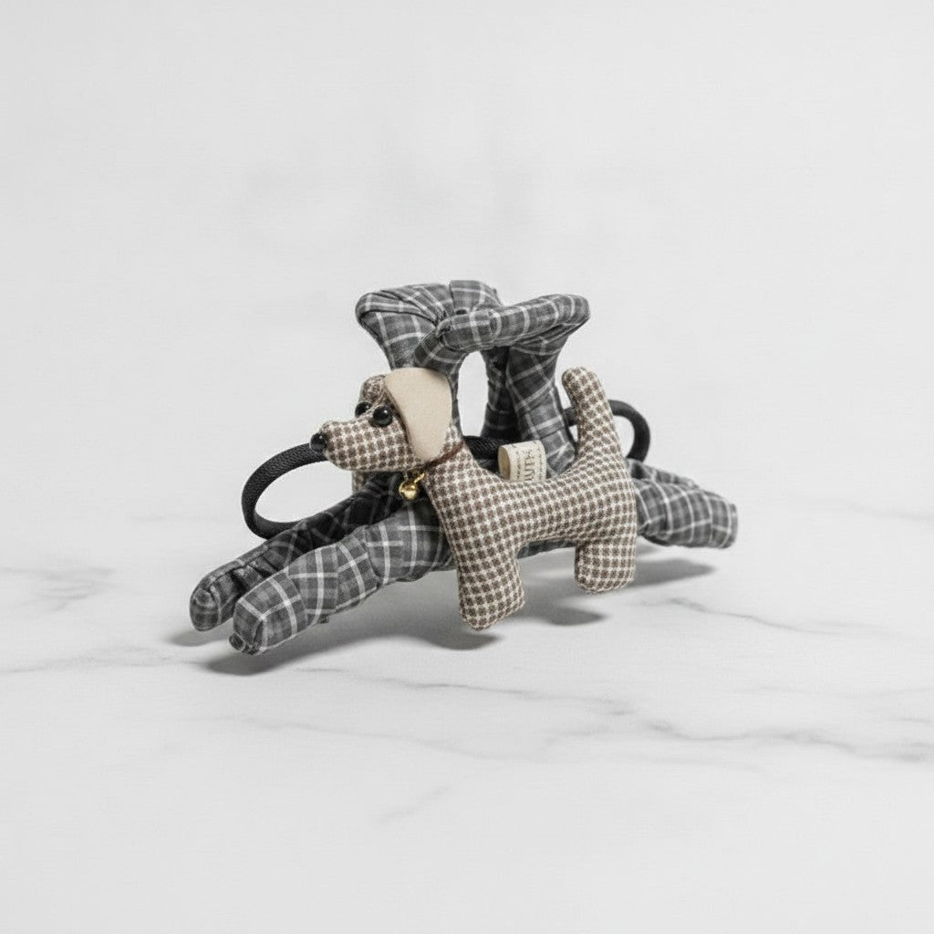 Plaid Patchwork Hair Claw Clip – hair accessories (view 3)