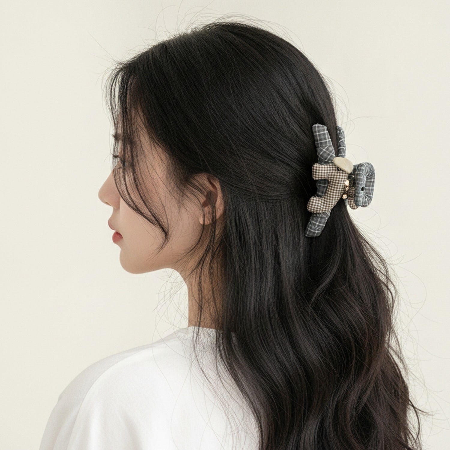 Plaid Patchwork Hair Claw Clip