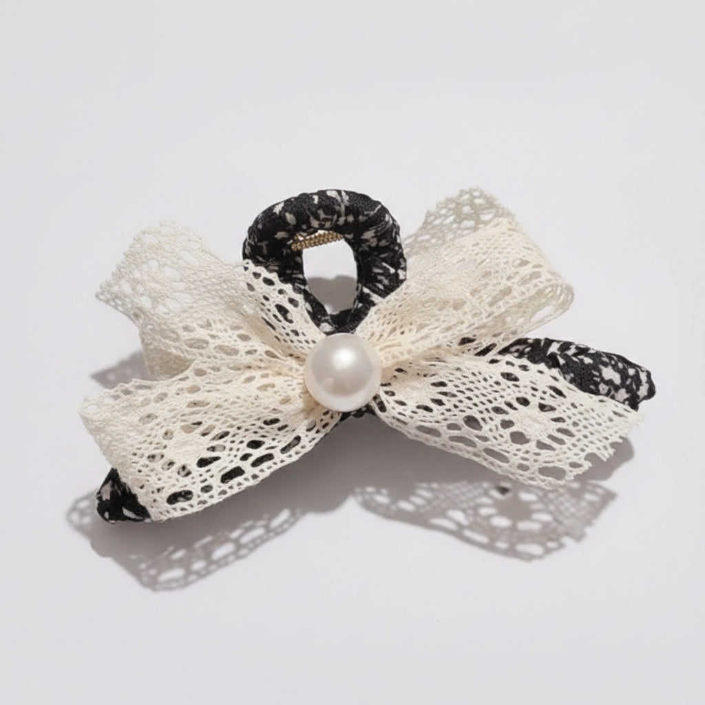 Lace Hair Claw With Pearl Center – hair accessories (view 1)