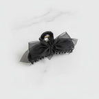 Black Mesh Bow Hair Claw Clip – hair accessories (view 3)