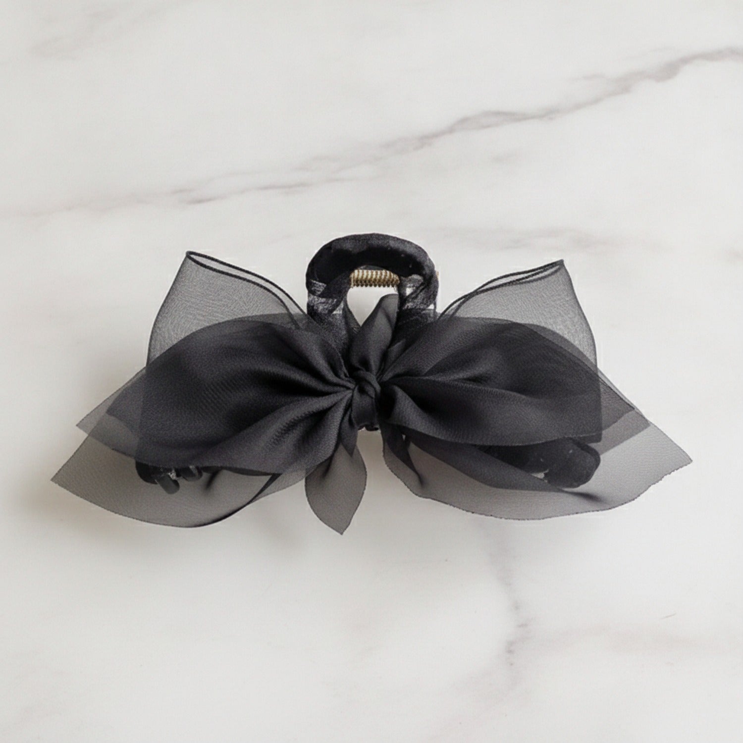 Black Mesh Bow Hair Claw Clip