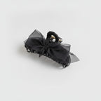 Black Mesh Bow Hair Claw Clip – hair accessories (view 1)
