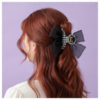 Black Mesh Bow Hair Claw Clip – hair accessories (view 2)