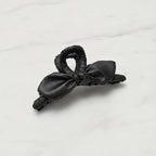 Leather Bow Hair Claw Clip - Black Leather Butterfly Hair Clip – hair accessories (view 3)