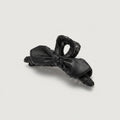 Black Leather Bow Hair Claw Clip - Black Leather Butterfly Hair Clip