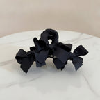 Satin Bow Hair Claw Clip - Black