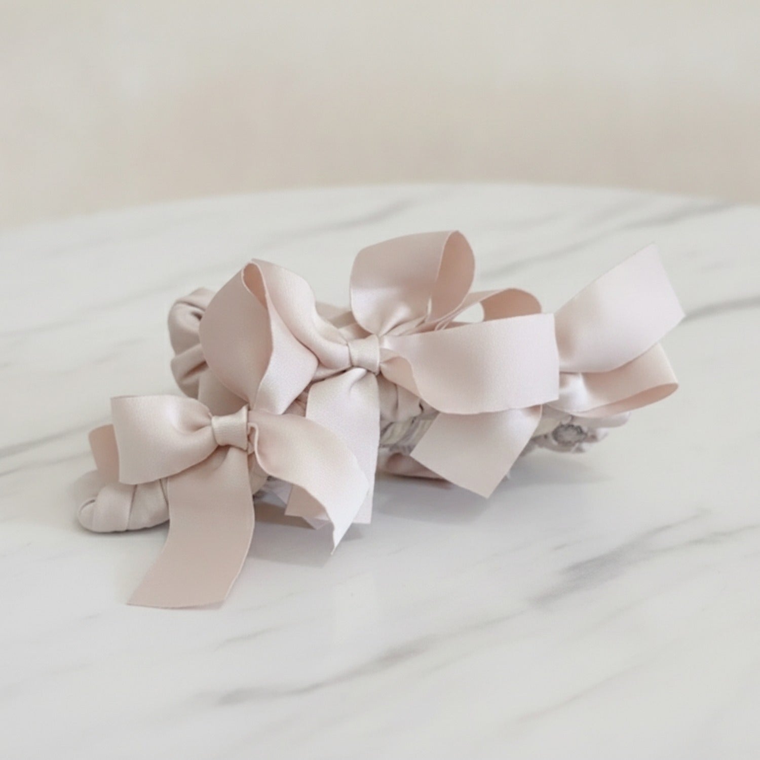 Satin Bow Hair Claw Clip - Pink