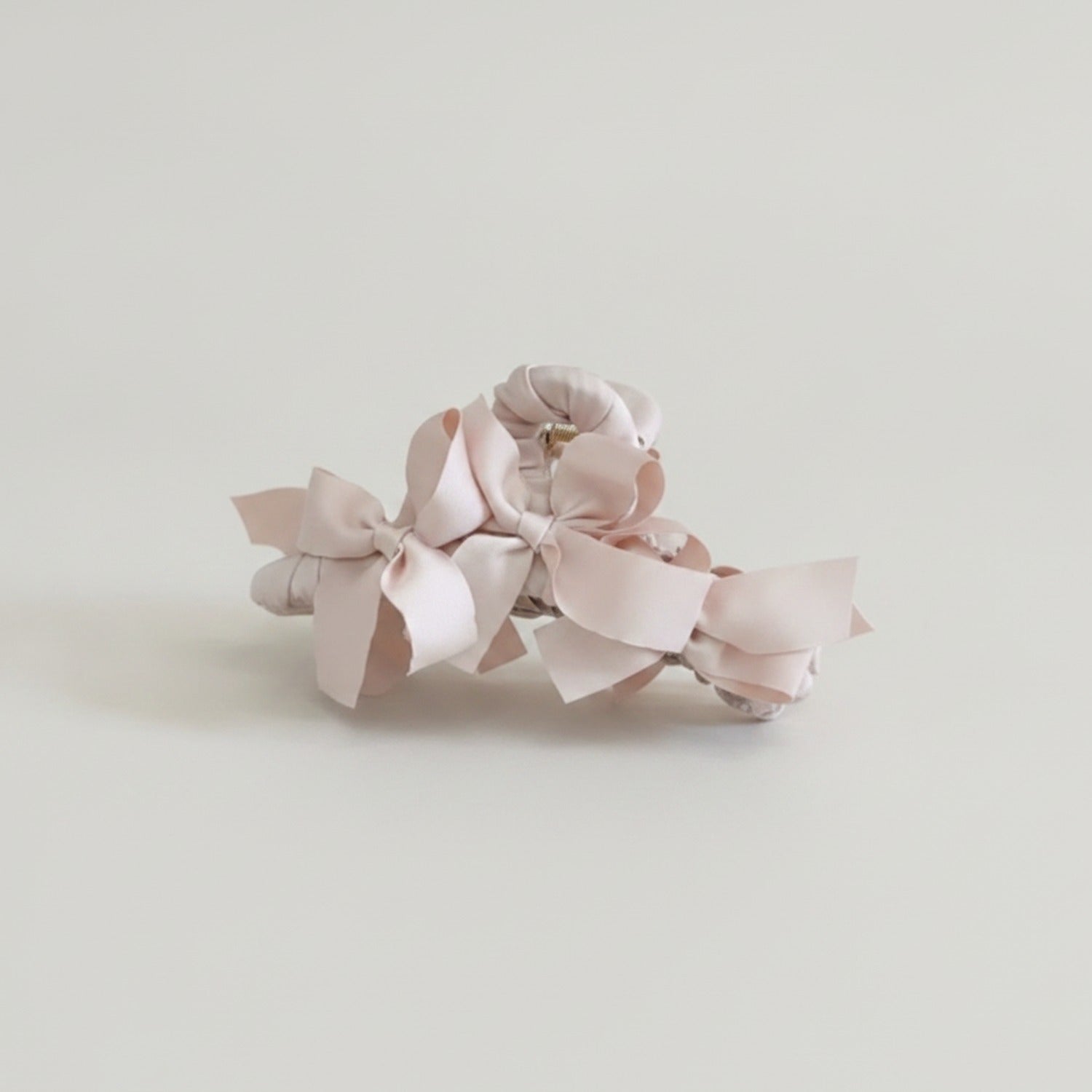 Satin Bow Hair Claw Clip - Pink