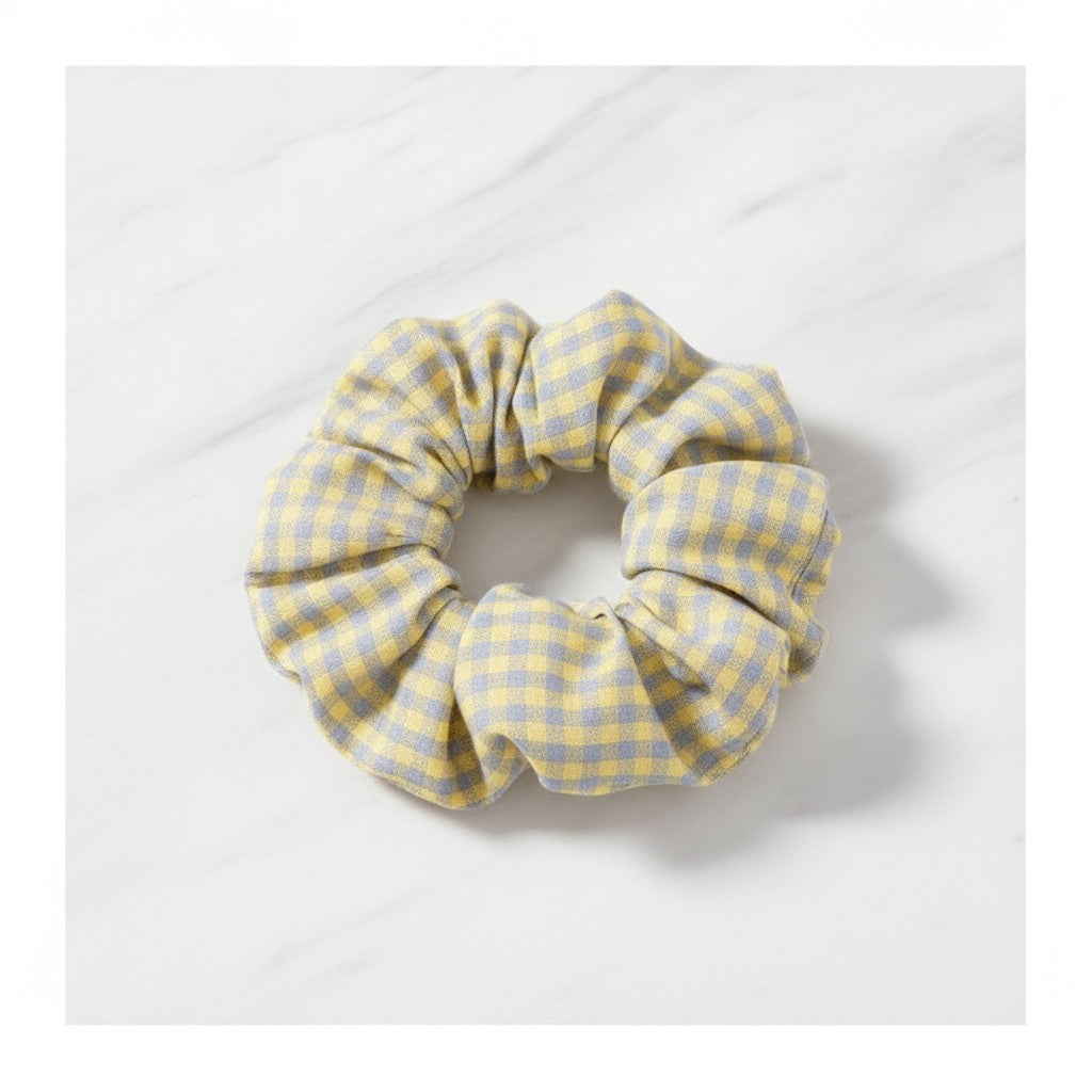 Ruched Hair Claw Clip - Green Plaid Jaw Clip