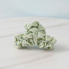 Ruched Hair Claw Clip - Green Plaid Jaw Clip