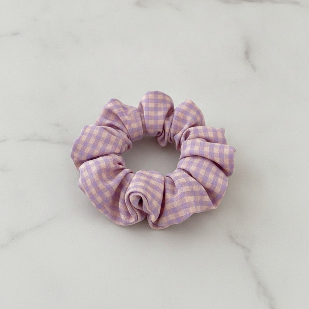 Ruched Hair Claw Clip - Pink Purple Plaid Claw Clip