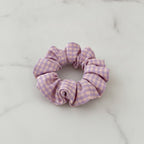 Ruched Hair Claw Clip - Pink Purple Plaid Claw Clip