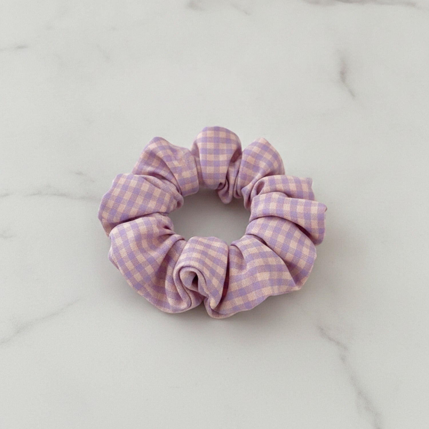 Ruched Hair Claw Clip - Pink Purple Plaid Claw Clip