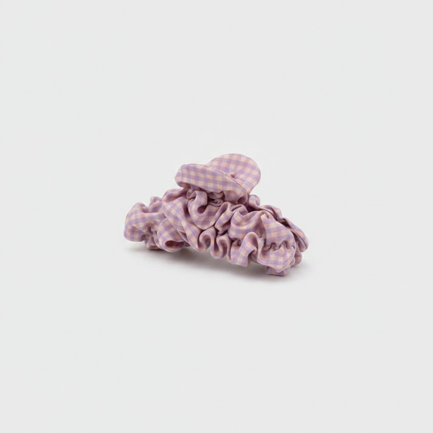 Ruched Hair Claw Clip - Pink Purple Plaid Claw Clip