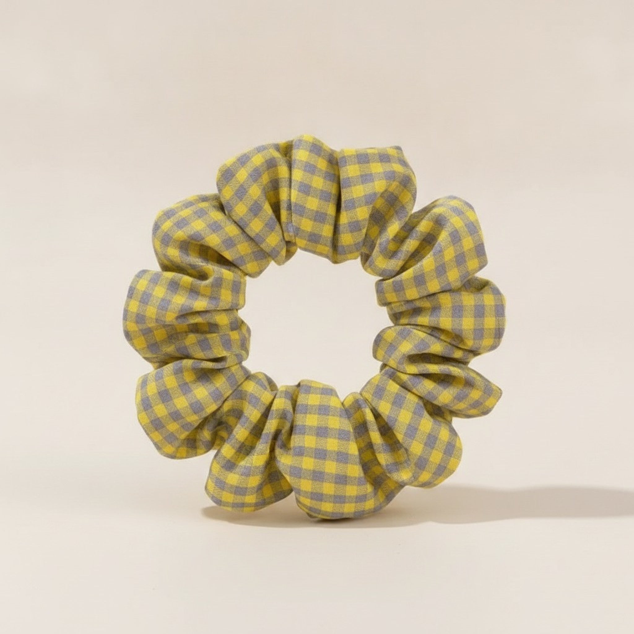 Gingham Fabric Hair Scrunchie – hair accessories (view 1)
