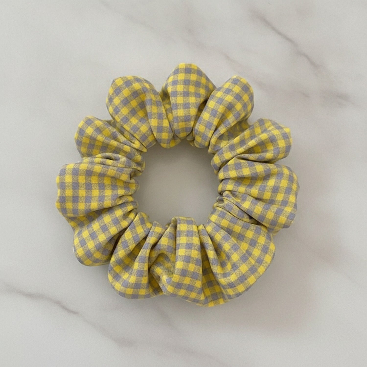 Ruched Hair Claw Clip - Yellow Plaid Claw Clip