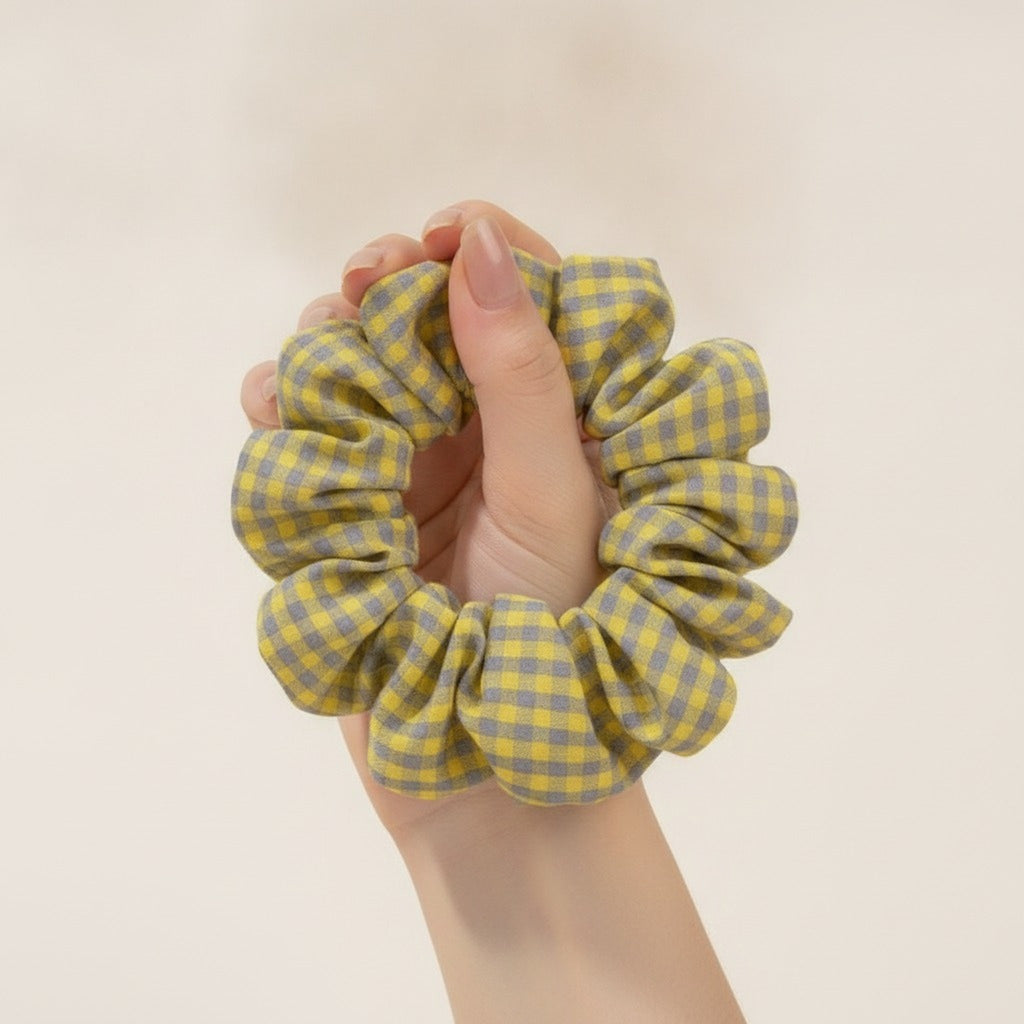 Gingham Fabric Hair Scrunchie – hair accessories (view 3)