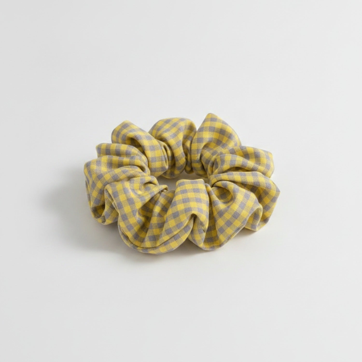 Ruched Hair Claw Clip - Yellow Plaid Claw Clip