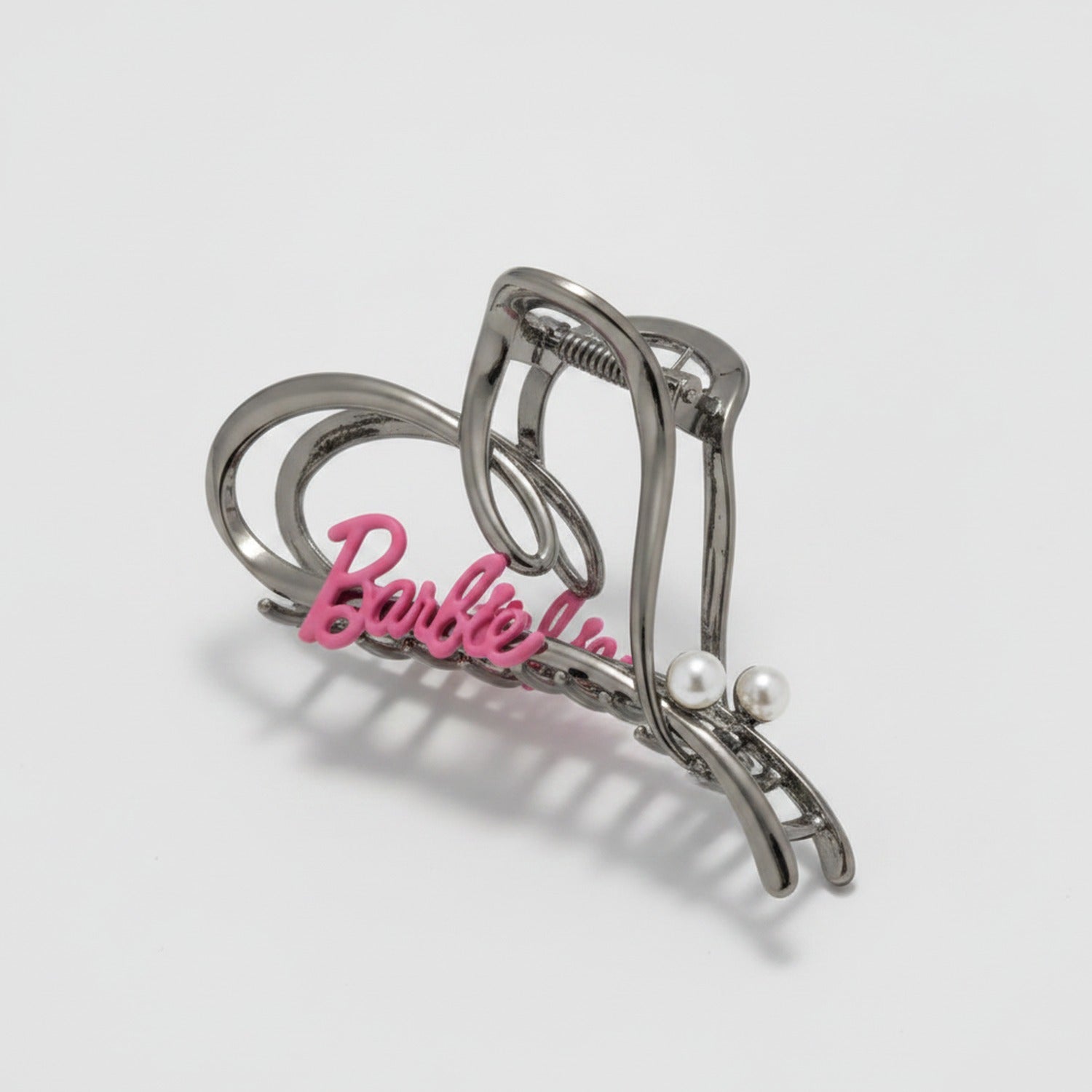 Pink Barbie Metal Hair Claw With Pearl