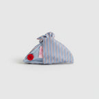 Striped Blue Hair Claw With Red Button Detail – hair accessories (view 1)