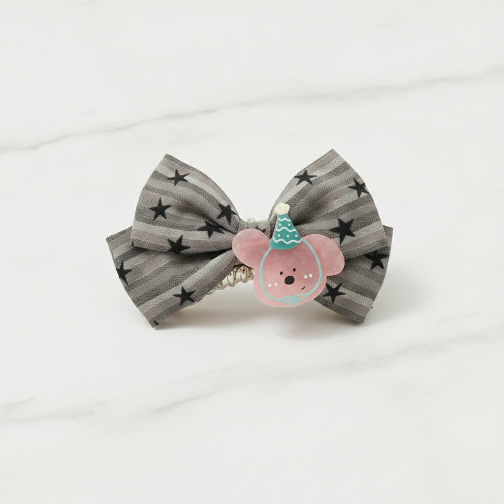 Black Striped Star Claw With Pink Party Puppy Charm – hair accessories (view 3)