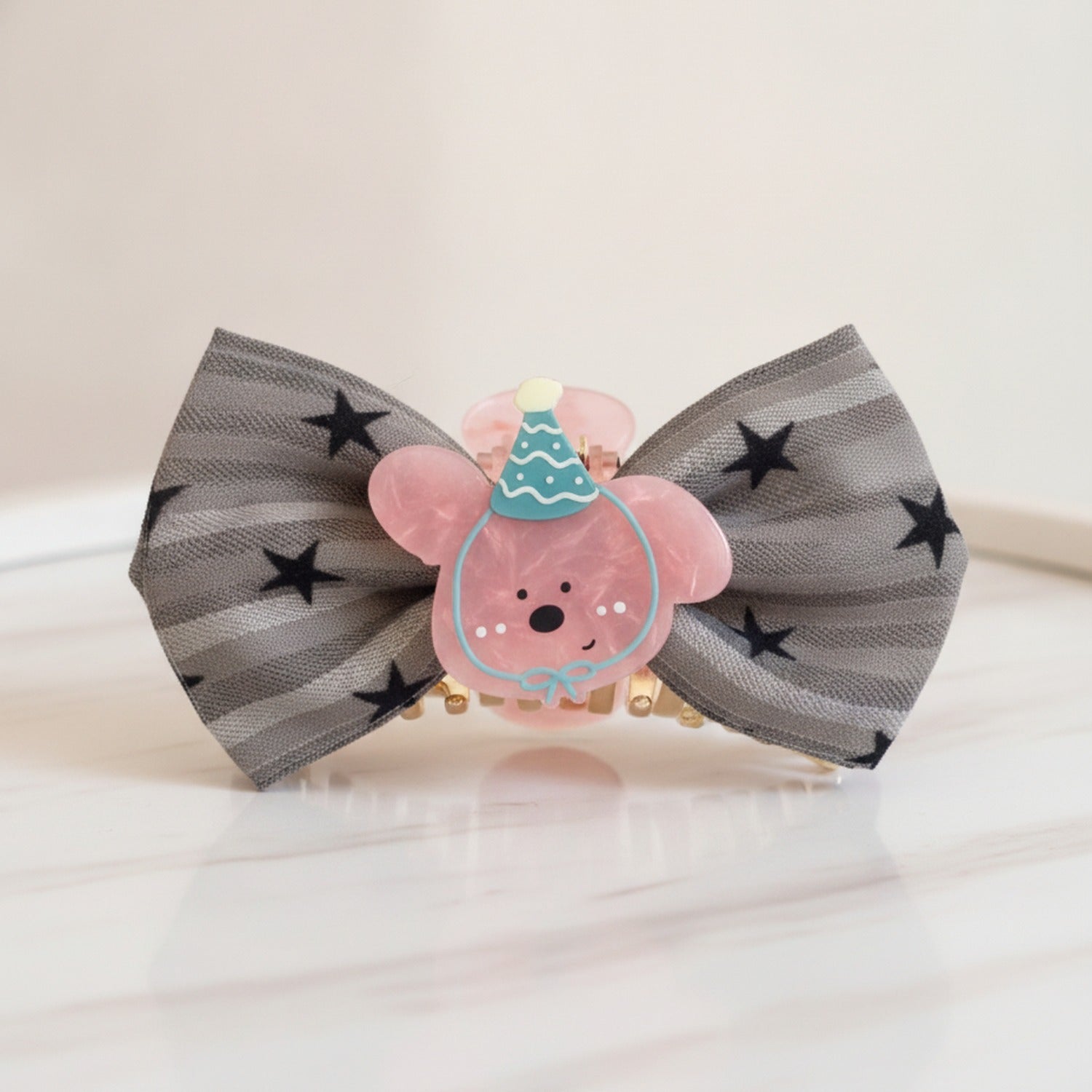 Black Striped Star Claw With Pink Party Puppy Charm