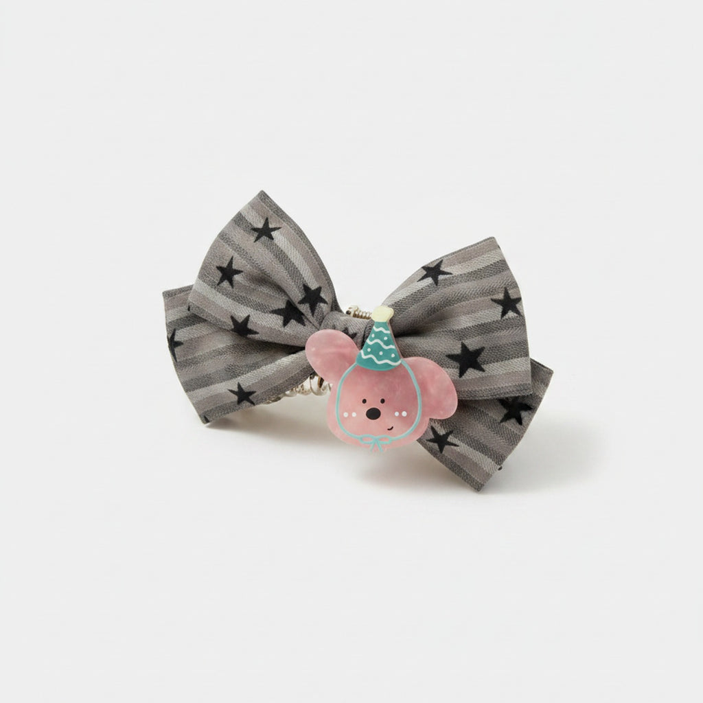 Black Striped Star Claw With Pink Party Puppy Charm – hair accessories (view 1)