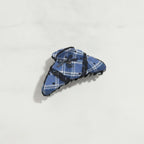 Blue Plaid Hair Claw With Black Lace Trim – hair accessories (view 3)