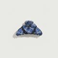 Blue Plaid Hair Claw With Black Lace Trim – hair accessories (view 1)
