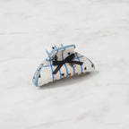 Blue Plaid Heart Bow Hair Claw – hair accessories (view 3)